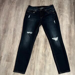 Silver Jeans Women's Dark Distressed Skinny Jeans